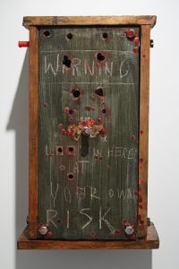 Jasper Joffe | The Cursed Box | 2009 | Wooden cabinet & mixed media | 50x30x20cm