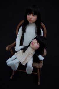 Wendy Mayer | Memento Amori | 2012 | Mannequin, ragdoll, wax, Victorian glass eyes, acrylic hair, rocking chair | 95x43x50cm