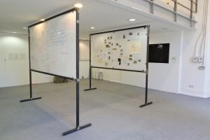 Hilde Huse Krohn | Standing Narratives | 2014 | Steel, perspex, photographs & text | Dimensions variable