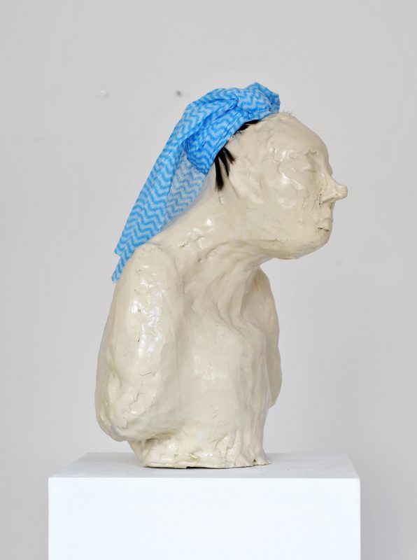 Kate Lyddon | Self Portrait (Humiliated) | 2012 | Glazed ceramic, dish cloth & synthetic hair | 23x25x42cm