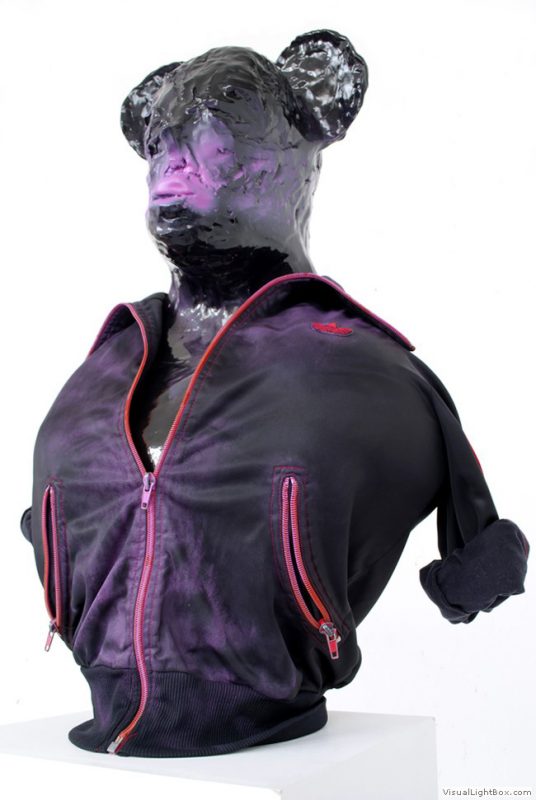 Kate Lyddon | The Nothing | 2013 | Glazed ceramic, spray paint, Adidas jacket | 66x46x32cm