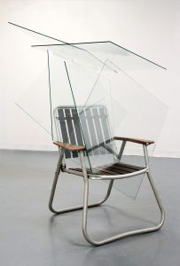 Ben Woodeson | That Bit From The Omen? Yes, That Bit… | 2013 | Glass and garden chair | 70x70x160cm