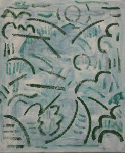 Kiera Bennett | Plein Air (green lines) | 2018 | Oil on canvas | 55x45cm
