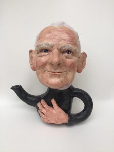Wendy Mayer | Teapot with Old Man | 2019 | Ceramic | 26(h)x24(w)x16(d)cm