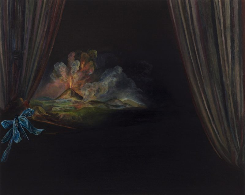 Emma Bennett | A Tremulous Stay | 2019 | Oil on oak panel | 20x25cm
