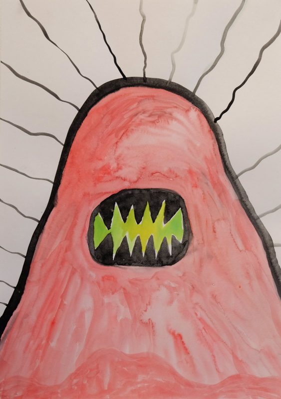 Alex Gene Morrison | Angry Blob | 2015 | Ink on paper | 29.7x21cm