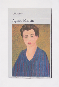 Hugh Mendes | Obituary: Agnes Martin | 2019 | Oil on linen | 30x20cm