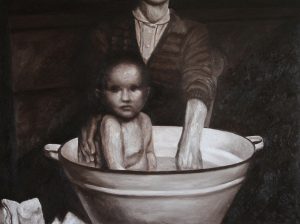 Mauro Espindola | Stepchildrenland, The Bath | 2011 | Oil on canvas | 91.2×121.5cm