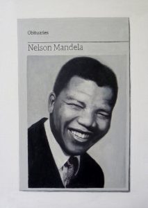 Hugh Mendes | Obituary Nelson Mandela 1 | 2014 | Oil on linen | 35x25cm | (909×1280)