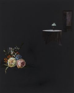 Emma Bennett | Doubt fear lust | 2017 | Oil on oak panel | 25x20cm