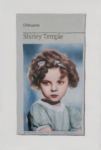 Hugh Mendes | Obituary: Shirley Temple | 2014 | Oil on linen | 30x20cm