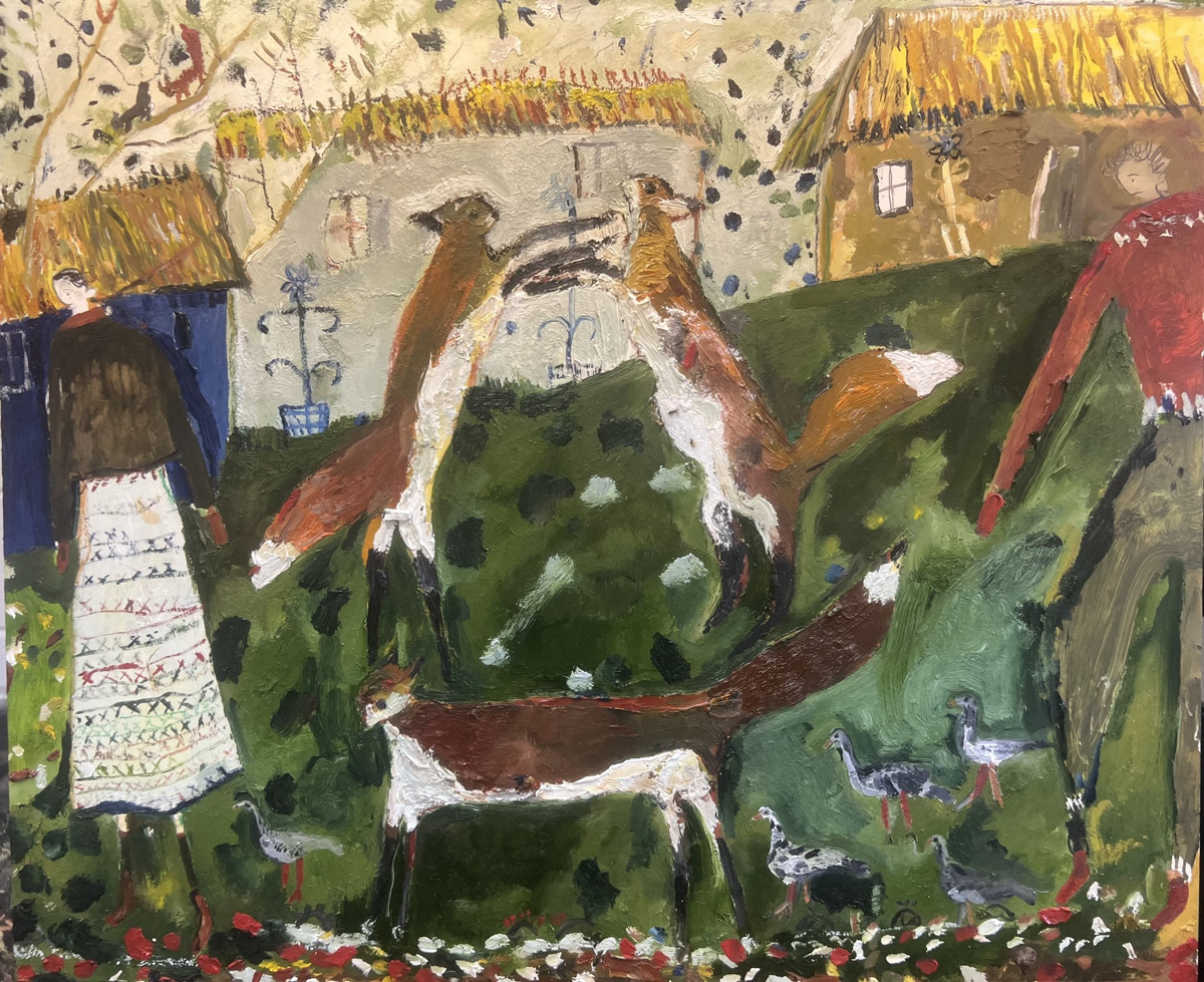 Melissa Kime | I wish I could be a fox you don’t really she said you’d be out fighting, so I let it eat me instead | Oil, oil bar and oil pastel on board | 50x60cm (19.7×23.6in) | £4,620 inc. VAT