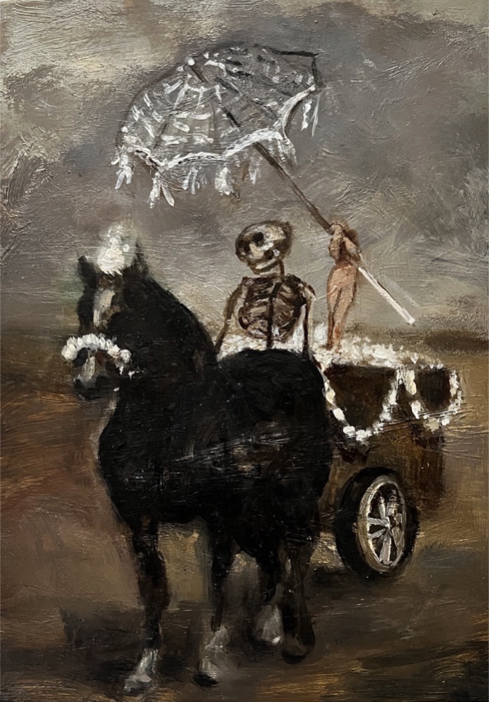 Lisa Ivory ‘Flower Bearers’, 2026 Oil on panel 17.5 x 12.5 cm (7 x 5 in)