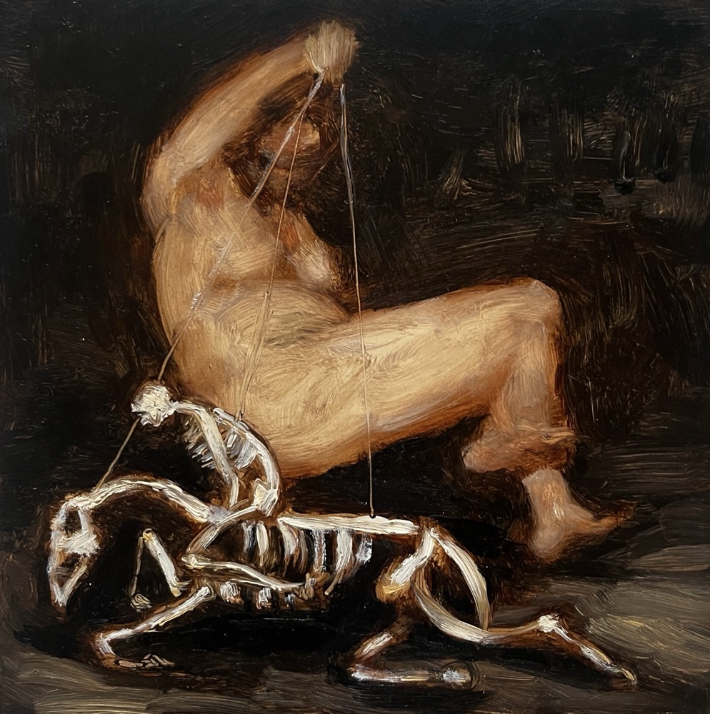 Lisa Ivory ‘Stringing Along’, 2025 Oil on panel 15 x 15 cm (6 x 6 in)